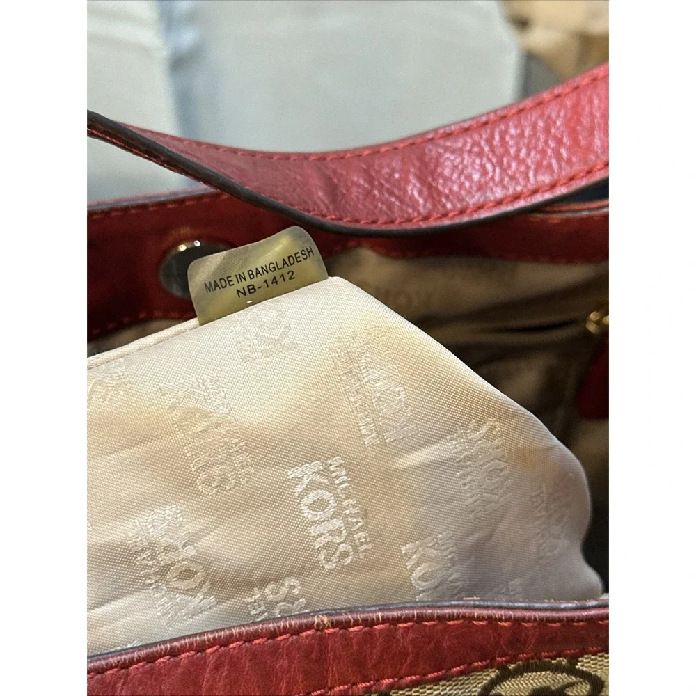 Michael Kors Signature Hobo Tab Brown Shoulder‎ Bag Purse Satchel Handbag